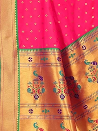 Neha Collection Rani Zari Woven Paithani Silk saree
