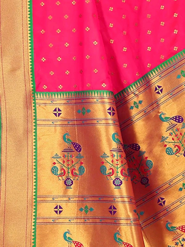 Neha Collection Rani Zari Woven Paithani Silk saree
