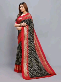 Neha Collection Black Kota foil Aasam Silk bandhani saree