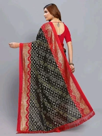 Neha Collection Black Kota foil Aasam Silk bandhani saree