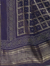 Neha Collection Blue Kota foil Patola Aasam Silk saree