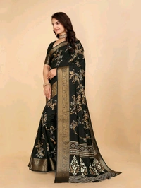 Dola Silk Saree Black Digital Print Dola Silk Saree