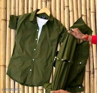 Men Regular Fit lycra Casual Green Shirt - Green, L