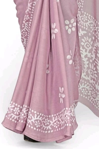  Ruhi Pink Chiffon Printed Saree With Printed Blouse Piece 