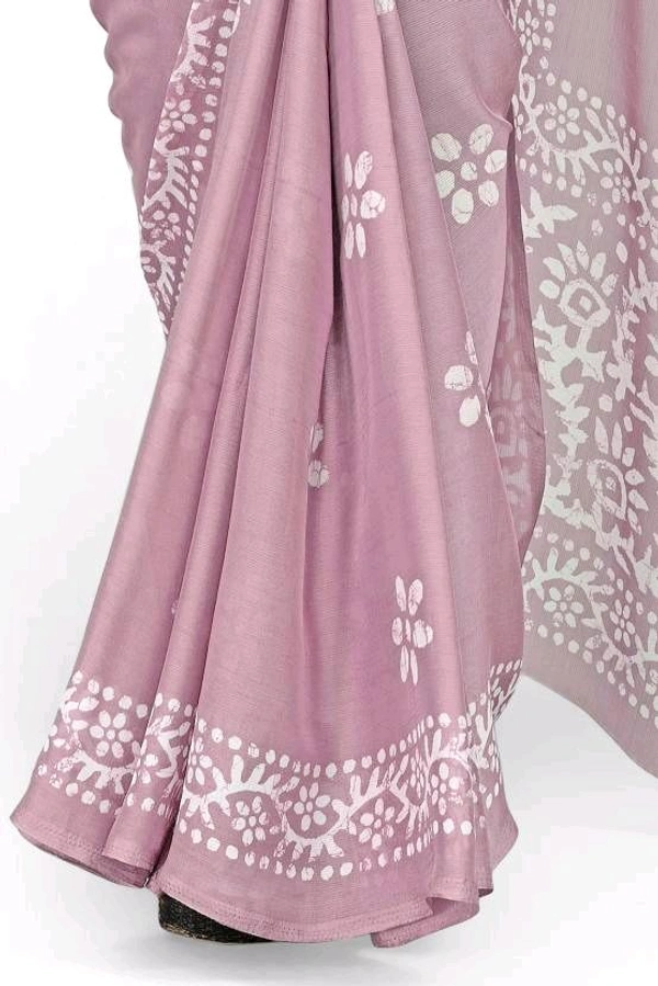  Ruhi Pink Chiffon Printed Saree With Printed Blouse Piece 