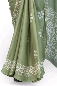  Ruhi Pista Chiffon Printed Saree With Printed Blouse Piece 