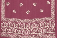 Ruhi Wine Chiffon Printed Saree With Printed Blouse Piece 