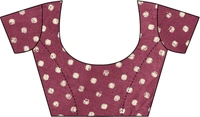 Ruhi Wine Chiffon Printed Saree With Printed Blouse Piece 