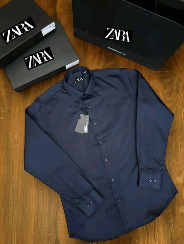Men's Cotton Plain Full Sleeve Shirts  - M, Navy Blue