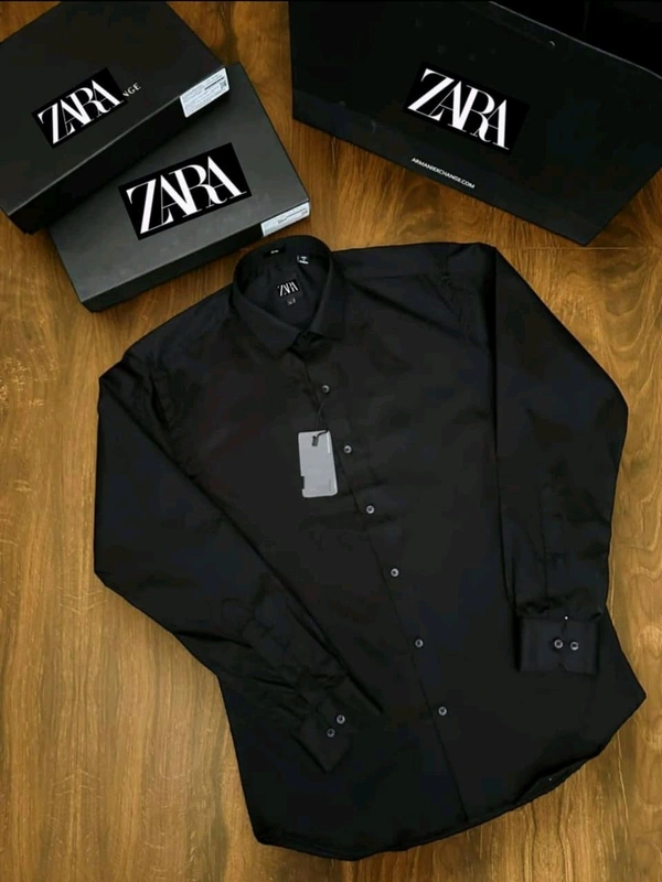 Men's Cotton Plain Full Sleeve Shirts  - XXL, Black