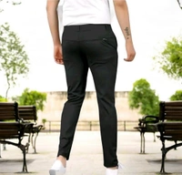 Black Lycra Trousers for Men – Comfort Stretch Fit - 30