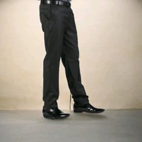 Solid Black Trousers for Men | Comfortable Viscose - 30