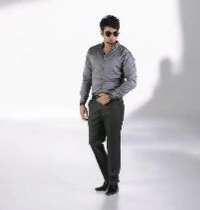 Solid Black Trousers for Men | Comfortable Viscose - 30