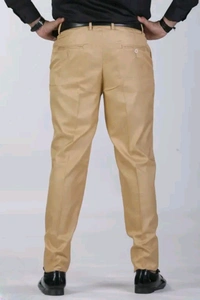 Men's Solid Beige Trousers - Comfortable Viscose Fabric - Being, 28