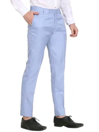 Classic Men's Blue Trousers - Viscose Fabric - 28, Sky Blue