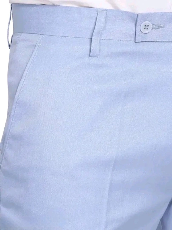 Classic Men's Blue Trousers - Viscose Fabric - 28, Sky Blue