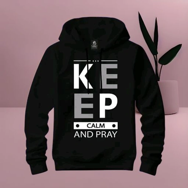 Stylish Men's Printed Hoodie - Comfort & Fashion Combined - Black, XXL