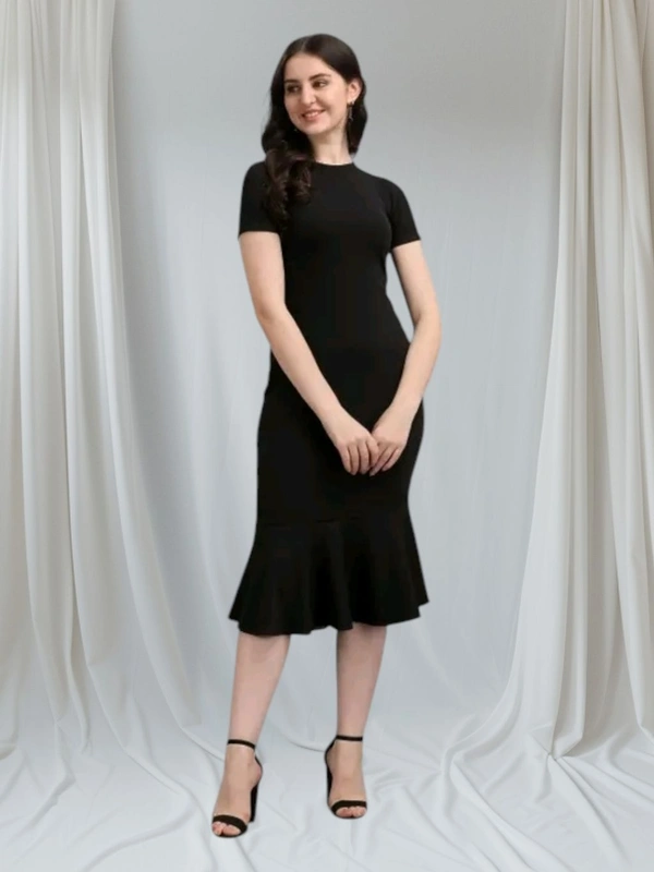 Neha Collection Trendy Stylish Bodycon Dresses One Piece For Women - Black, L