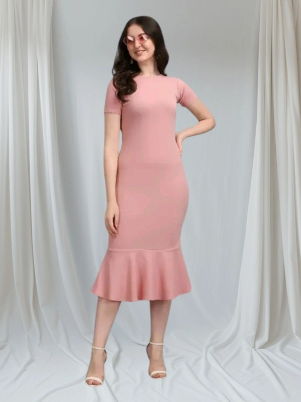 Neha Collection Trendy Stylish Bodycon Dresses One Piece For Women - Pink, S