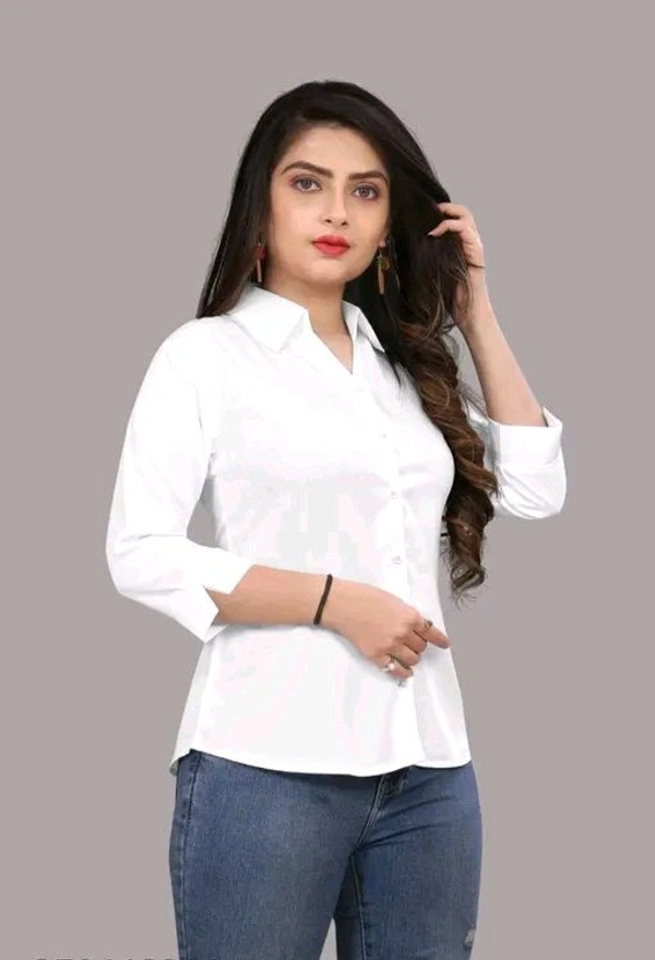 Women's Classic White Viscose Rayon Shirt - White, XS