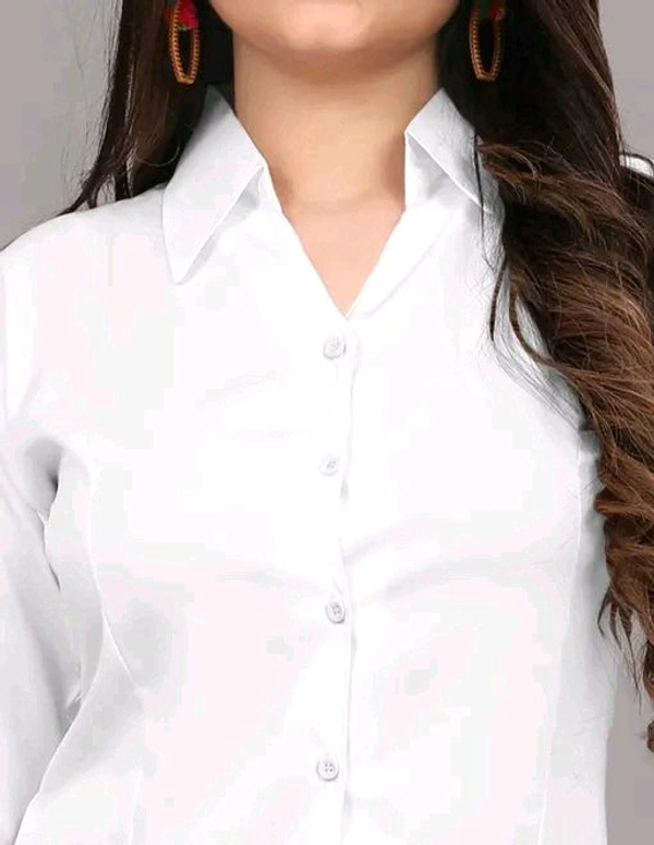 Women's Classic White Viscose Rayon Shirt - White, XS