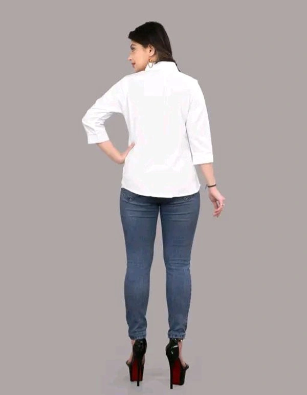 Women's Classic White Viscose Rayon Shirt - White, XS