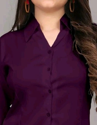 Women's Classic Purple Viscose Rayon Shirt - Purple, L