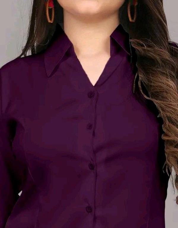Women's Classic Purple Viscose Rayon Shirt - Purple, L