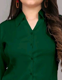 Women's Elegant Green Viscose Rayon Shirt - Mehndi, XL