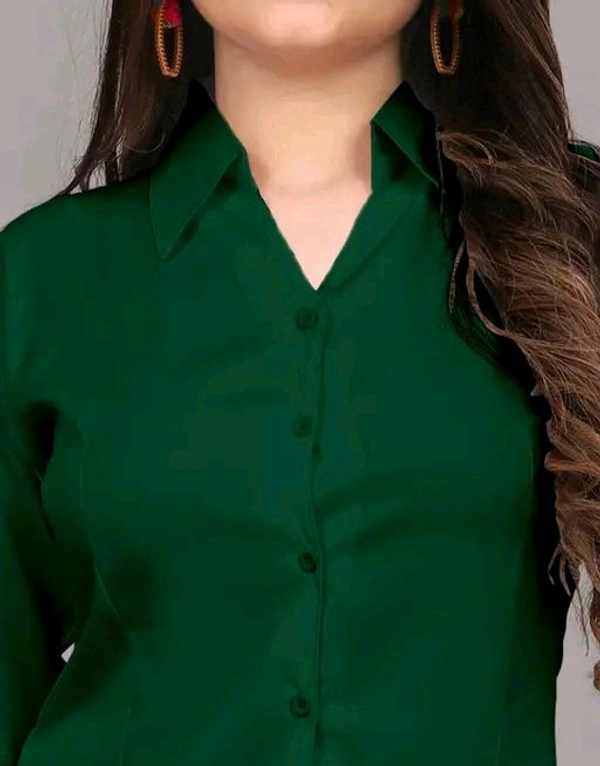 Women's Elegant Green Viscose Rayon Shirt - Mehndi, XL