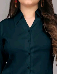 Women's Elegant Teal Viscose Rayon Shirt - XXL, Teal