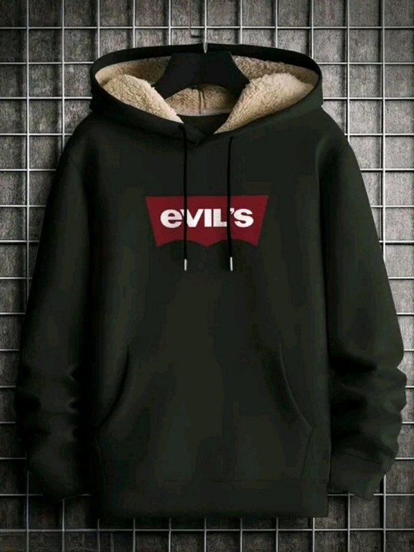 Men's Hooded Neck Mehndi Colour Sweatshirt | Trendy Hoodie - L