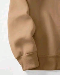 Men's Fleece Solid Half Zipper Stylish Peach Sweatshirt - L