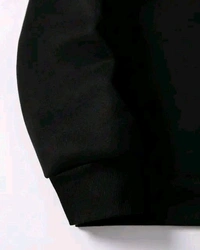 Men's Fleece Solid Half Zipper Stylish Black Sweatshirt - M