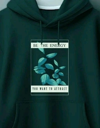 Men's Casual Green Hoodie with Modern Graphic Print - XL