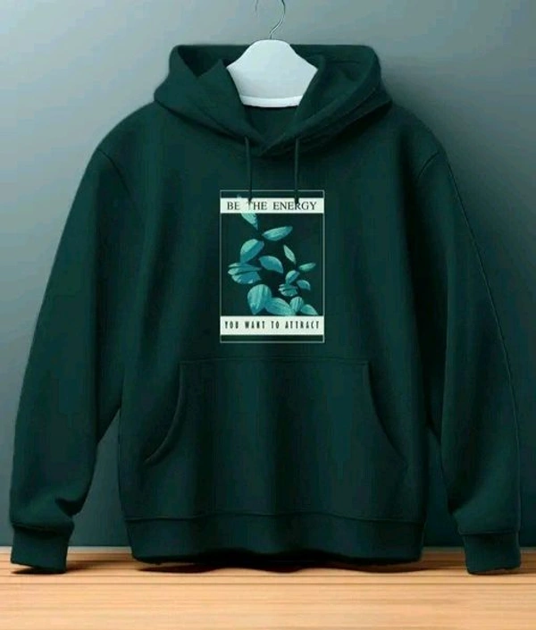Men's Casual Green Hoodie with Modern Graphic Print - XXL