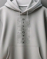 Men's Casual Light Grey Hoodie with Modern Graphic Print - XXL