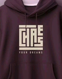 Men's Casual Maroon Hoodie with Modern Graphic Print - M