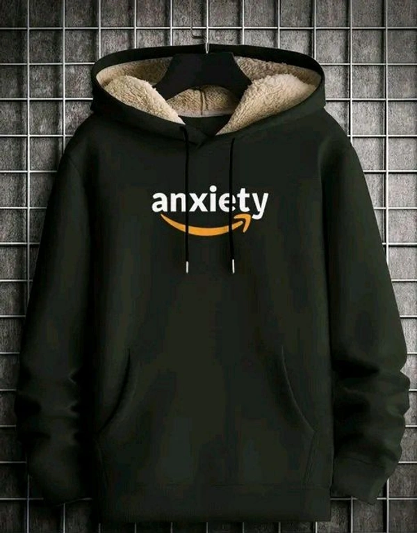 Men's Hooded Neck Sweatshirt | Trendy Hoodie - Mehndi, M