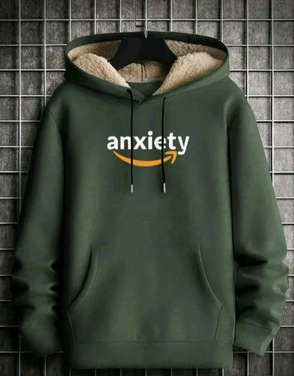 Men's Hooded Neck Sweatshirt | Trendy Hoodie - Green, L