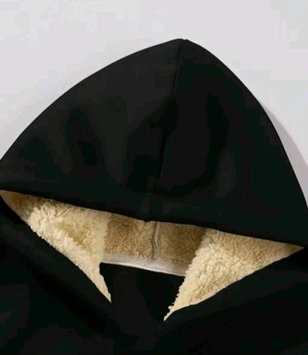 Men's Hooded Neck Sweatshirt | Trendy Hoodie - Black, XL