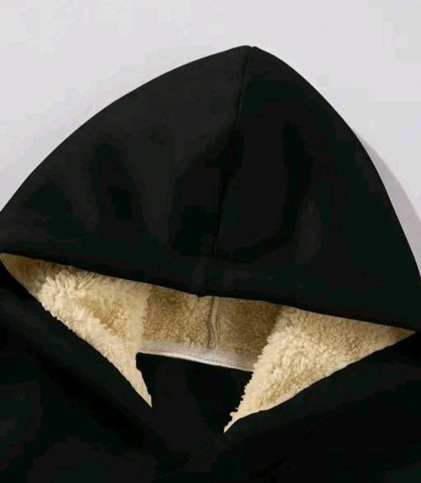Men's Hooded Neck Sweatshirt | Trendy Hoodie - Black, L