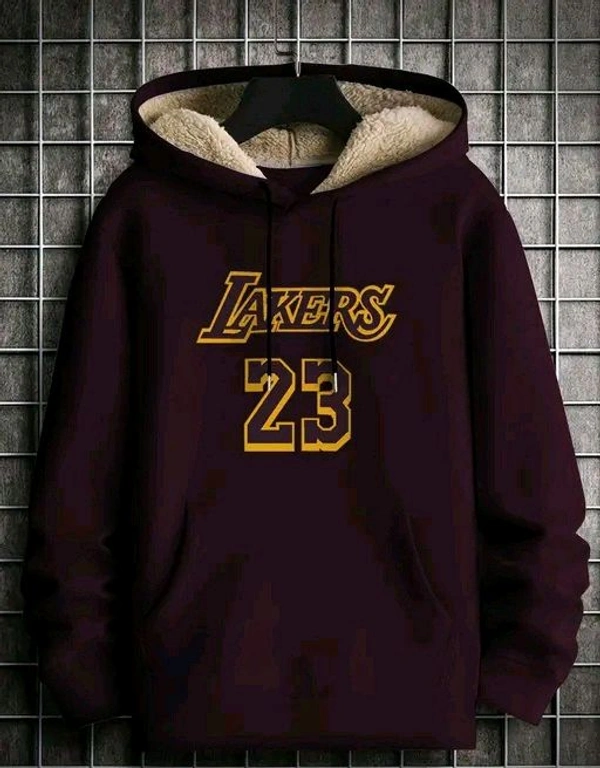 Men's Hooded Neck Sweatshirt | Trendy Hoodie - Maroon, XL
