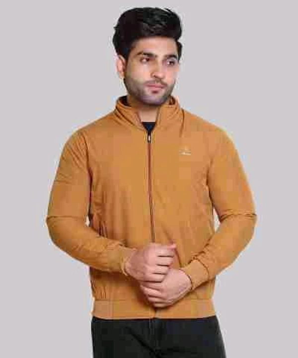 men's high-neck sports jacket - Mustard, L