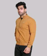 men's high-neck sports jacket - Mustard, L