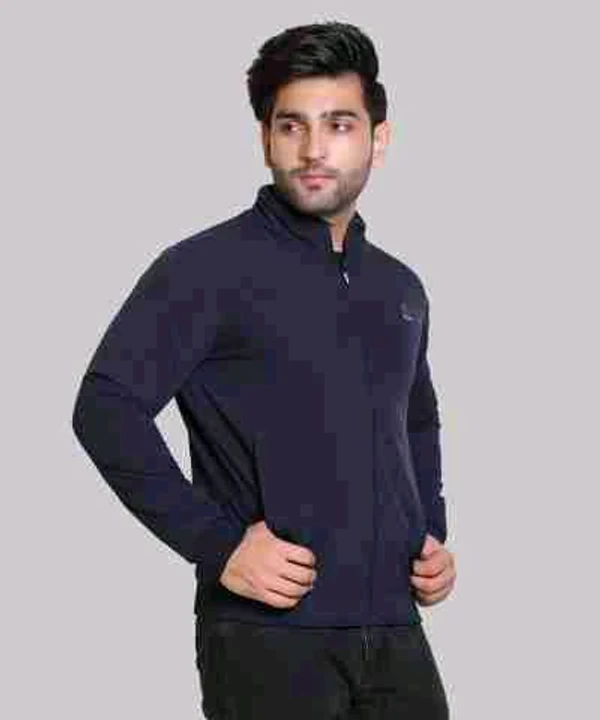 men's high-neck sports jacket - Navy Blue, M