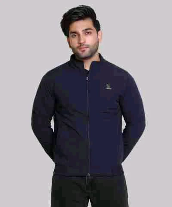 men's high-neck sports jacket - Navy Blue, M