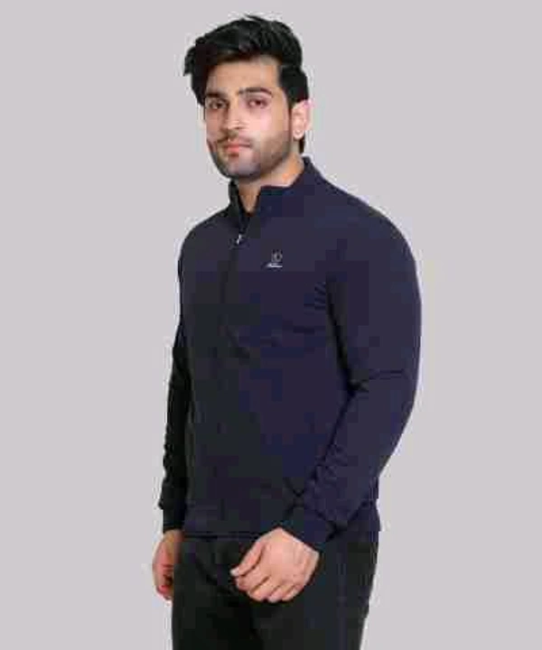 men's high-neck sports jacket - Navy Blue, XL