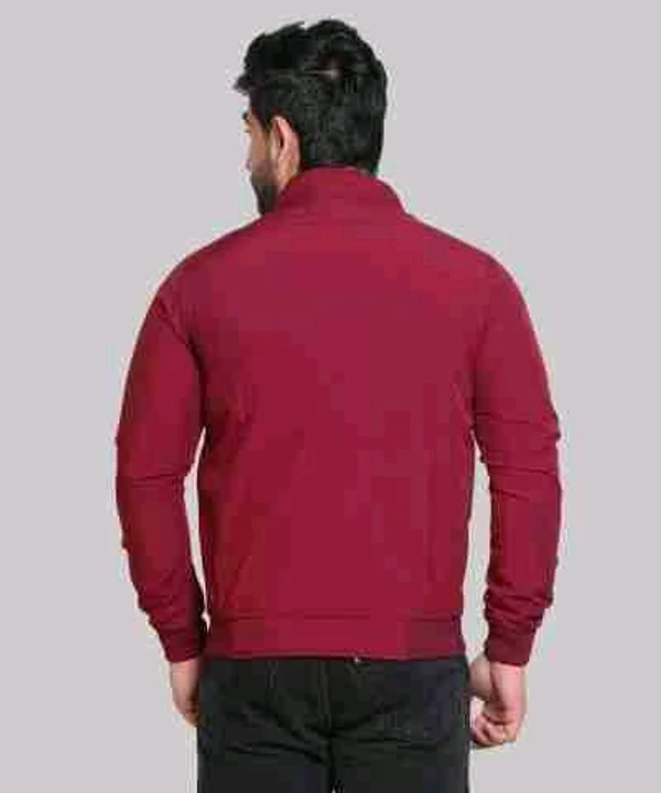 men's high-neck sports jacket - Maroon, M