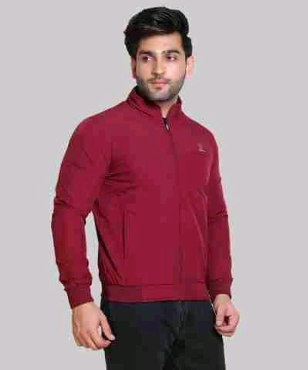 men's high-neck sports jacket - Maroon, L